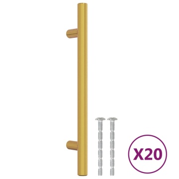 Mânere de dulap, 20 buc., auriu, 128 mm, oțel inoxidabil - Img 2