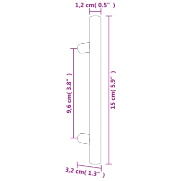 Mânere de dulap, 20 buc., negru, 96 mm, oțel inoxidabil - Img 7