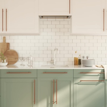Mânere de dulap, 5 buc., bronz, 320 mm, oțel inoxidabil - Img 4