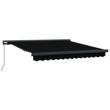 Marchiză manuală retractabilă neagră 300x250 cm, Țesătură de înlocuire pentru marchiză 3x2.5 m cu cadru negru - Img 2