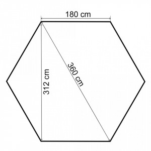 Marchiză pavilion de grădină, perdele, hexagonal, 360x265 cm - Img 7