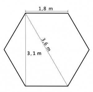 Marchiză pliabilă hexagonală, gri, 3,6 x 3,1 m - Img 8