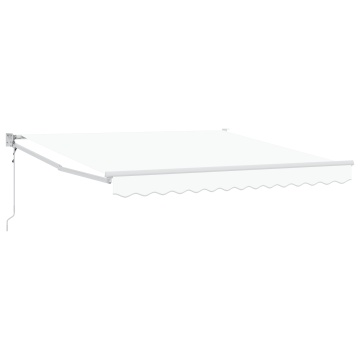 Marchiză retractabilă automată Alb 350x250 cm, Țesătură de înlocuire pentru marchiză pentru cadru de 3.5x2.5 m Alb - Img 2