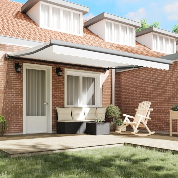 Marchiză Retractabilă Automată Albă 400x300 cm, Fabrică de Înlocuire pentru Marchiză pentru Cadru de 4x3 m Alb - Img 3