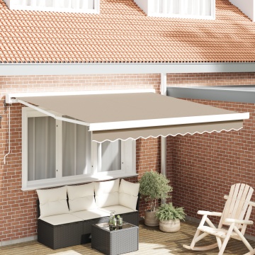 Marchiză retractabilă automată bej 300x250 cm, Material de înlocuire pentru marchiză 3x2.5 m Bej - Img 1