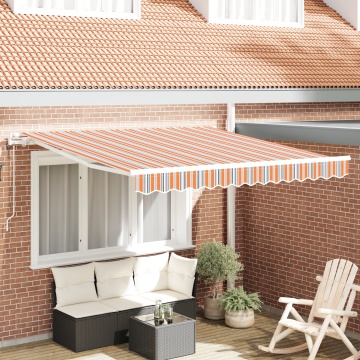 Marchiză Retractabilă Automată cu Dungi Multicolore 350x250 cm - Img 1