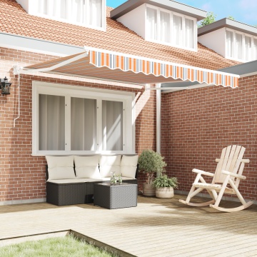 Marchiză retractabilă automată cu dungi multicolore 350x250 cm - Img 3