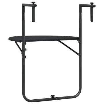 Masă balcon suspendată negru 60x64x83,5 cm plastic aspect ratan - Img 4