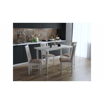Masa bucatarie elite, alb murdar, 122x64x75 cm, pal - Img 3