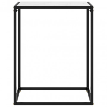 Masă consolă, alb, 60x35x75 cm, sticlă securizată - Img 1