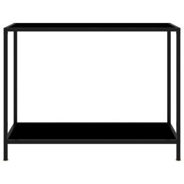 Masă consolă, negru, 100 x 35 x 75 cm, sticlă securizată - Img 2