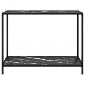 Masă consolă, negru, 100 x 35 x 75 cm, sticlă securizată - Img 2