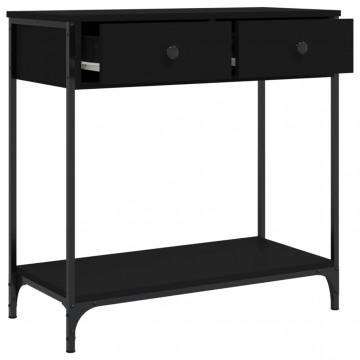 Masă consolă, negru, 75x34,5x75 cm, lemn prelucrat - Img 8