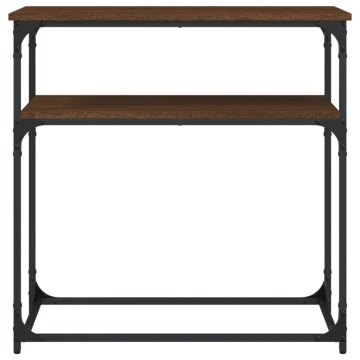 Masă consolă, stejar maro, 75x35,5x75 cm, lemn prelucrat - Img 4