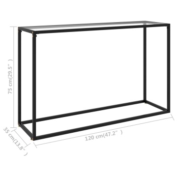 Masă consolă, transparent, 120x35x75 cm, sticlă securizată - Img 5
