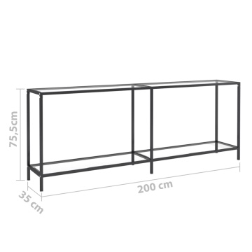 Masă consolă, transparent, 200x35x75,5 cm, sticlă securizată - Img 6
