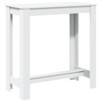 Masă de bar, alb, 102x50x103,5 cm, lemn prelucrat - Img 2