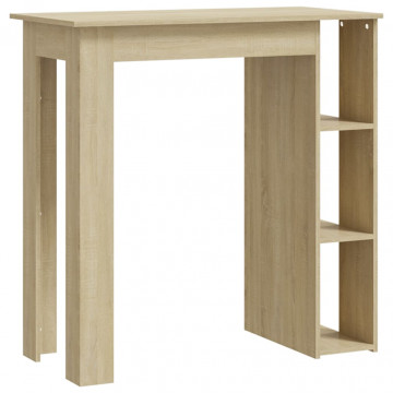 Masă de bar cu raft, stejar Sonoma, 102x50x103,5 cm, PAL - Img 2