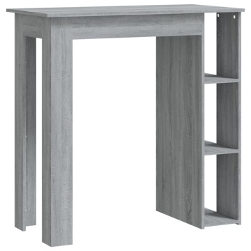 Masă de bar cu raft, stejar Sonoma gri, 102x50x103,5 cm, PAL - Img 2