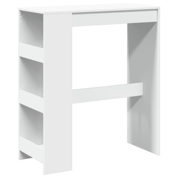 Masă de bar cu rafturi, alb, 90x40x103,5 cm, lemn prelucrat - Img 2