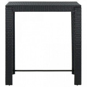 Masă de bar de grădină, negru, 100 x 60,5 x 110,5 cm, poliratan - Img 2