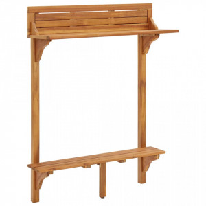 Masă de bar pentru balcon, 90x37x122,5 cm, lemn masiv de acacia - Img 1