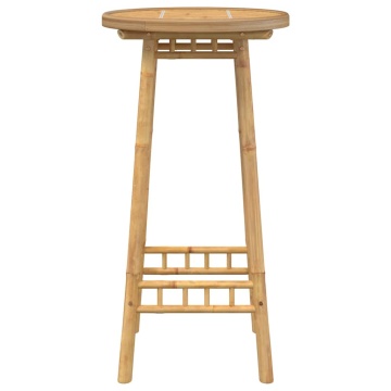 Masă de bar pentru exterior rotundă Ø55x100 cm din bambus - Img 8