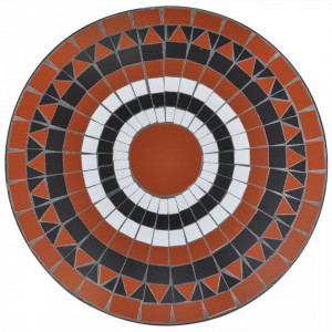 Masă de bistro, cărămiziu și alb, 60 cm, mozaic - Img 3