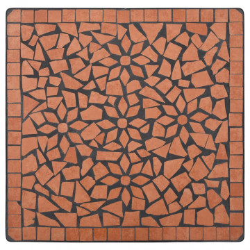 Masă de bistro mozaic, cărămiziu, 60 cm, ceramică - Img 6