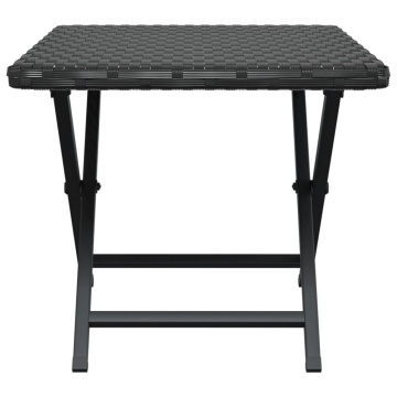 Masă de bistro pliabilă, negru, 45x35x32 cm, poliratan - Img 4