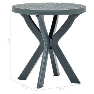 Masă de bistro, verde, Ø70 cm, plastic - Img 5