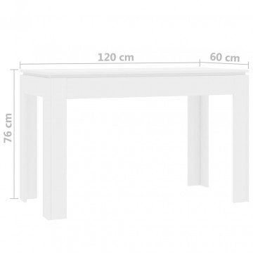 Masă de bucătărie, alb, 120 x 60 x 76 cm, PAL - Img 5