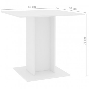Masă de bucătărie, alb, 80x80x75 cm, PAL - Img 5