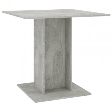 Masă de bucătărie, gri beton, 80x80x75 cm, PAL - Img 2