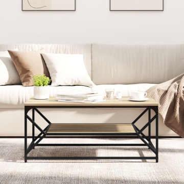 Masă de cafea cu raft, stejar sonoma 90x50x40 cm lemn prelucrat - Img 4