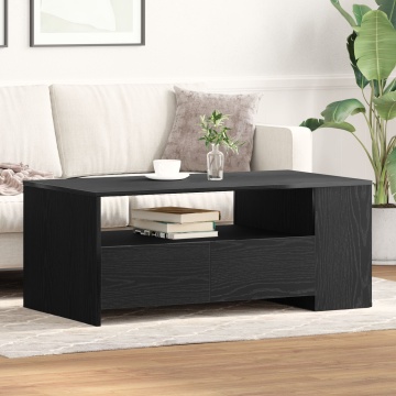 Masă de cafea din stejar negru 102x55x43.5 cm fabricată din lemn stratificat - Img 1