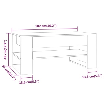 Masă de cafea, negru, 102x55x45 cm, lemn prelucrat - Img 6