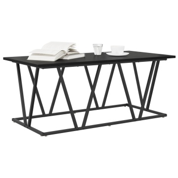 Masă de cafea Negru Stejar 100x50x40 cm din lemn compozit și metal - Img 3