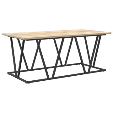 Masă de cafea Sonoma Oak 100x50x40 cm Fabricată din Lemn Prelucrat și Metal - Img 2