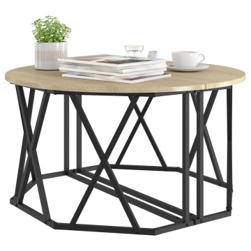 Masa de cafea Sonoma Oak 80x80x42 cm din lemn stratificat - Img 3
