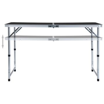 Masă de camping pliabilă, gri, 120 x 60 cm, aluminiu - Img 2