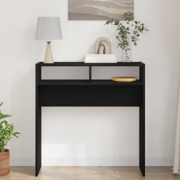 Masă de consolă din stejar negru - 78x30x80 cm - Fabricată din lemn prelucrat - Img 4