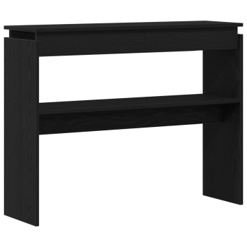 Masă de consolă Negru Stejar 80x30x102 cm Lemn - Img 2