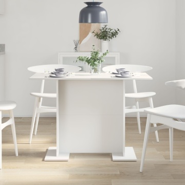 Masă de dining Alb 110x60x75 cm Lemn prelucrat - Img 4