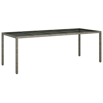 Masă de dining pentru grădină Gri 250x100x75 cm Poliratan - Img 2