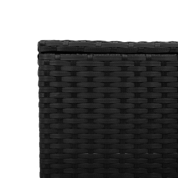 Masă de grădină cu blat din sticlă, negru 55x55x37 cm poliratan - Img 7