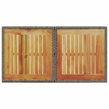 Masă de grădină, gri, 100x55x73 cm, poliratan și lemn de acacia - Img 6
