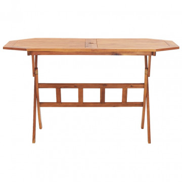Masă de grădină pliabilă, 135x85x75 cm, lemn masiv de acacia - Img 2