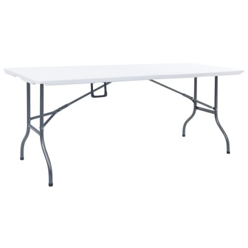 Masă de grădină pliabilă, alb, 180x72x72 cm, HDPE - Img 1