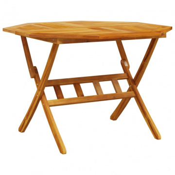 Masă de grădină pliabilă, Ø110x75 cm, lemn masiv acacia - Img 5